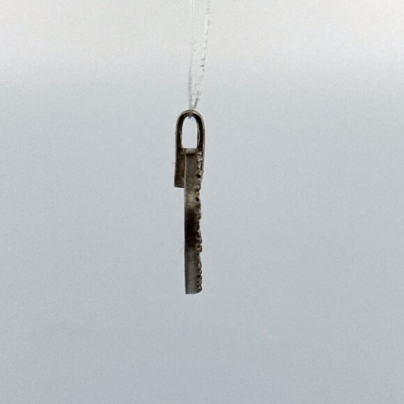 Estate Sterling Silver 925 Double Circle Textured Pendant, 24mm, 2.7g, No Chain - Picture 2 of 8